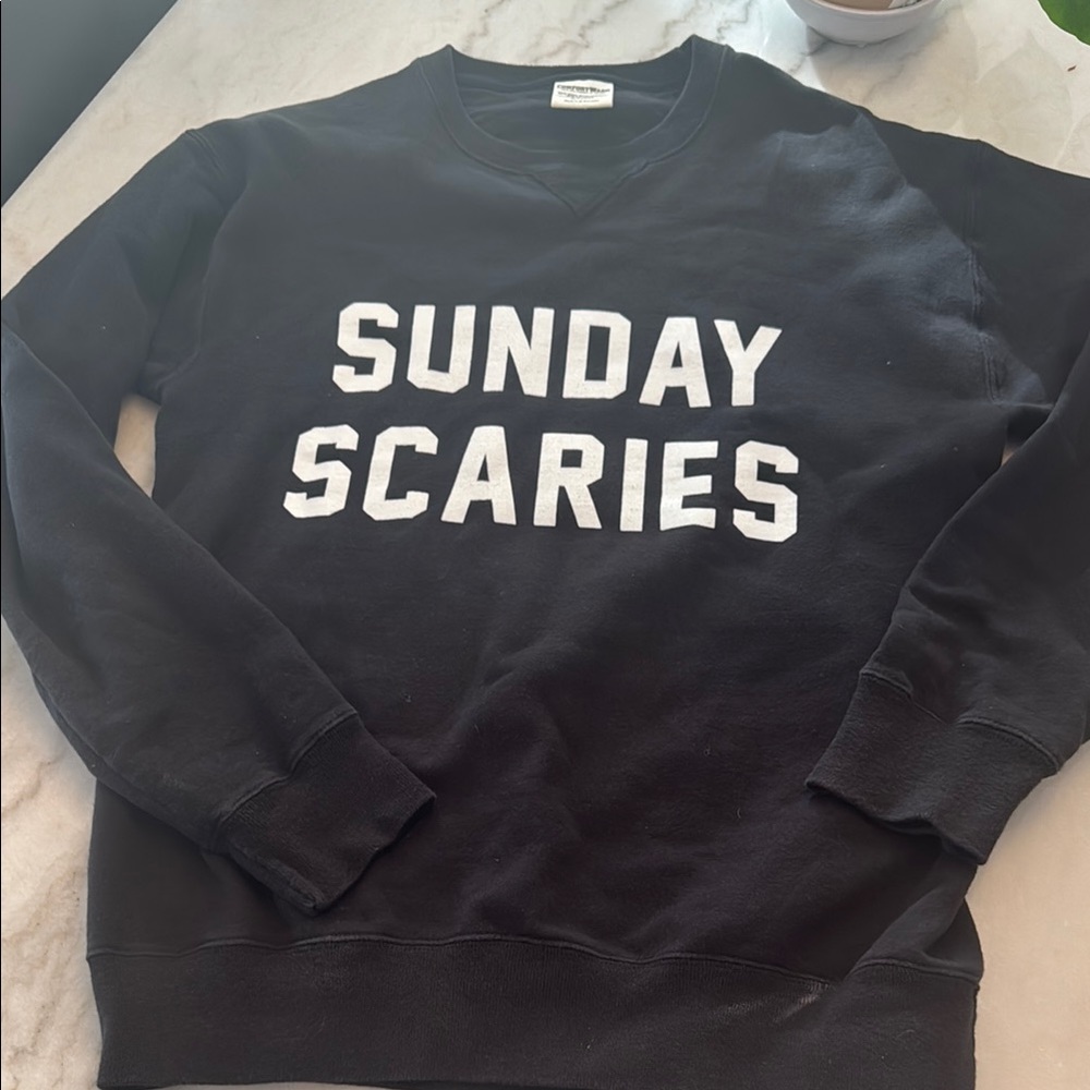 Black Sweatshirt Sunday Scaries by Friday & Saturday Small